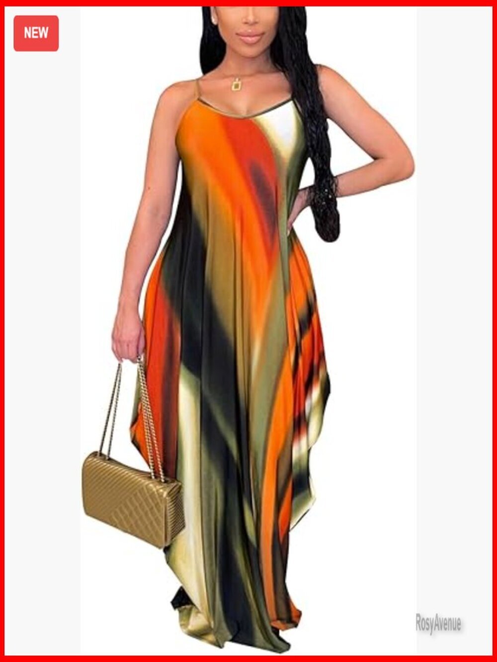 Plus Size Maxi Dress Sleeveless V-Neck Pockets Summer Casual Boho